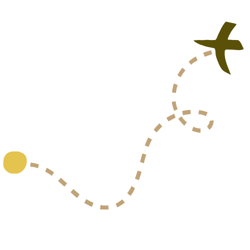 illustration of a windy dotted line between two points