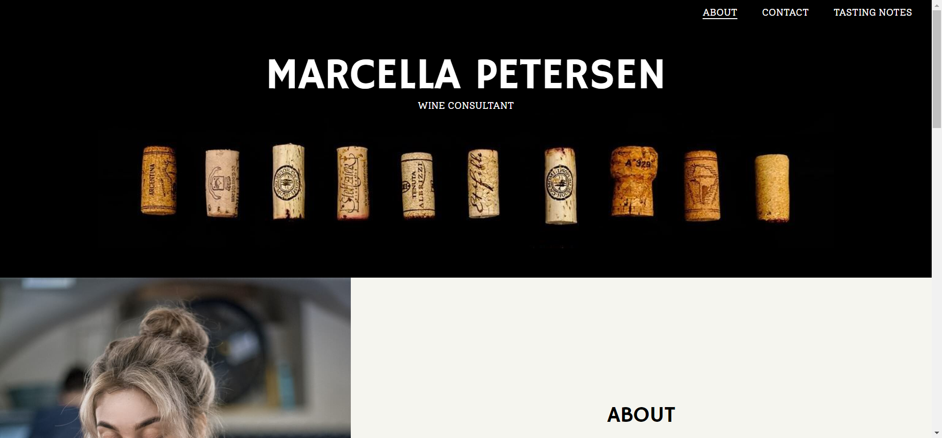 Screenshot of Marcella Petersen portfolio website