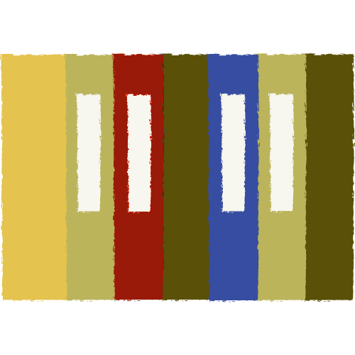 illustration of a set of binders in different colors