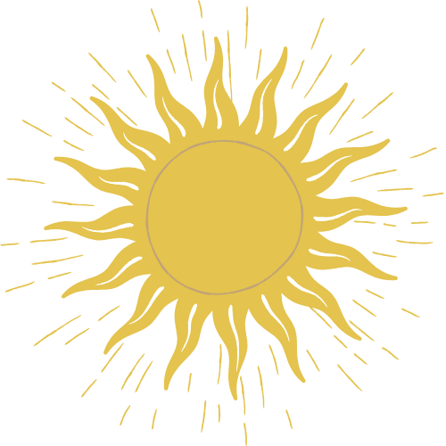 illustration of a sun with rays