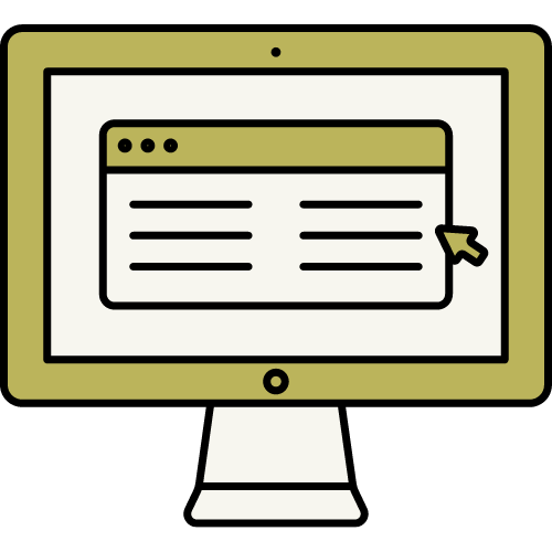 illustration of a computer monitor with a web browser on the display